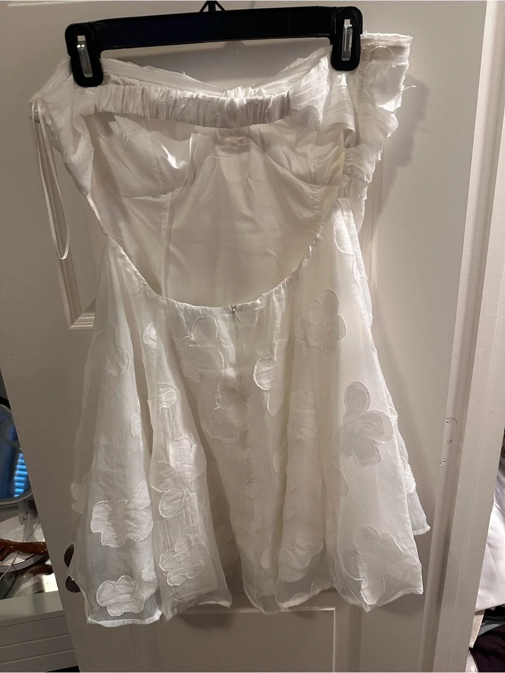 Princess Polly White Strapless Floral Bow Dress